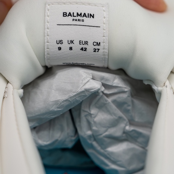 size 42 9 US Balmain Unicorn White Blue Sneakers Neoprene - Picture 12 of 14